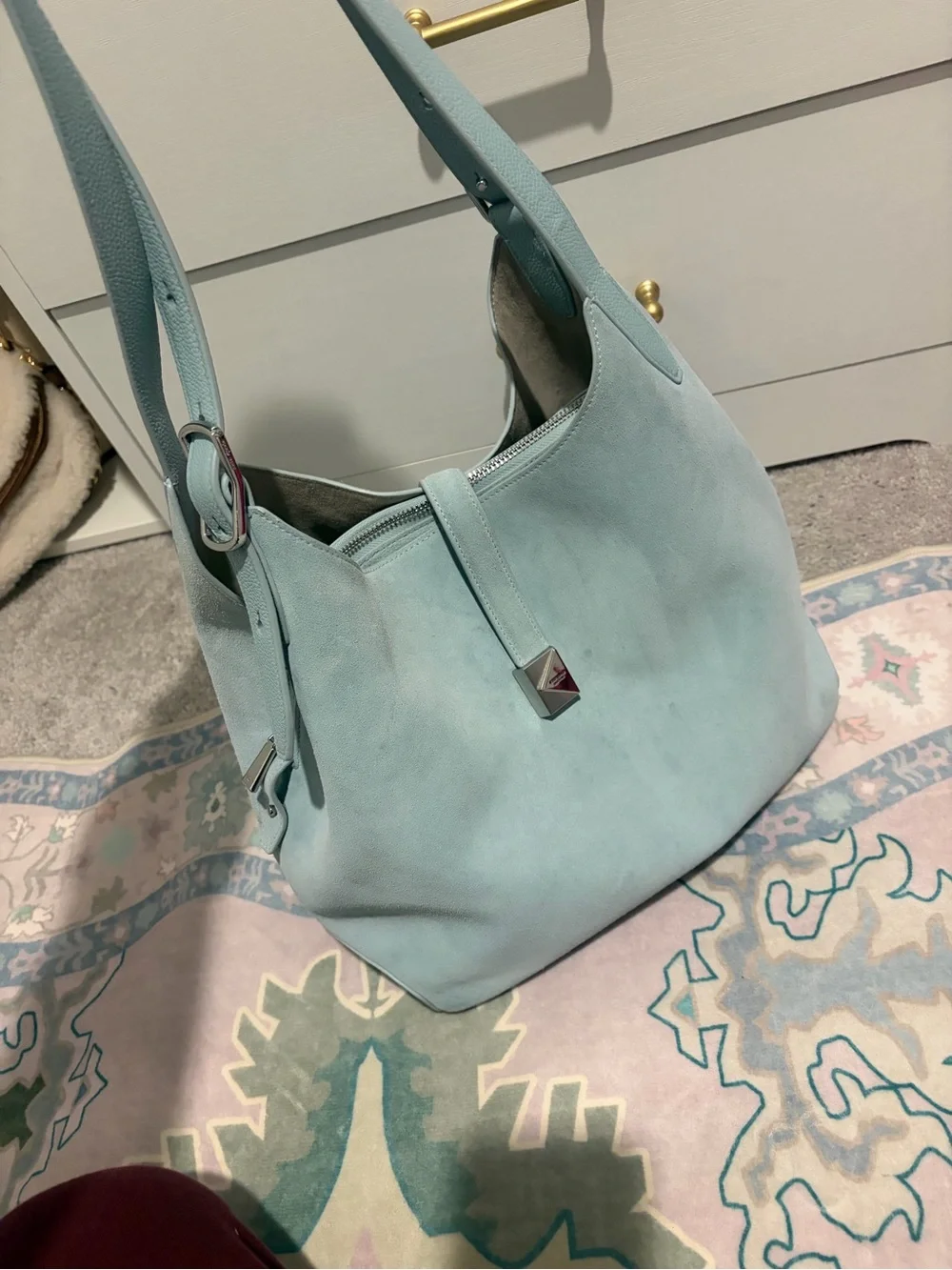 Kate Spade Blue Suede Shoulder Bag